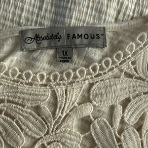 Absolutely Famous Cream Lace Blouse -1X